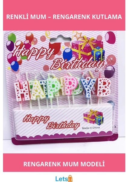 Renkli Doğum Günü Mumları Parti Atmosferi Yaratıcı 6 Adet