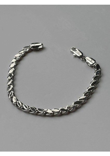 Yaprak Şekilli Parlak Silver Bileklik