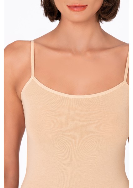 Kadın Çıtçıtlı İp Askılı Badi Ten | Kompedan K0603 fiyatları