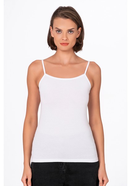 Kadın Modal Ip Askılı Atlet Beyaz | K24264