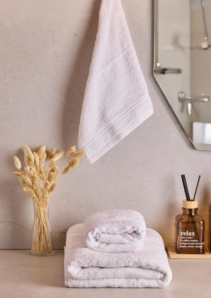 Towy White 100% Pamuk 3'lü Banyo Havlusu Seti fırsatları