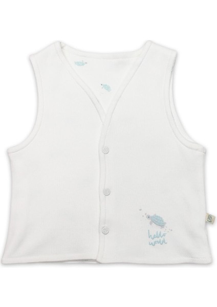 Bistyle Yelek Çift Taraflı Hello World 18105 Mint Ekru