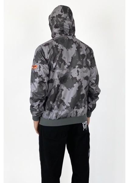 Kapüşonlu Kamuflaj Yağmurluk Turuncu Detaylı indirimleri