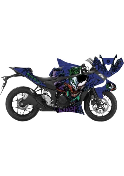 Yamaha YZF R 25 Joker&Venom Design Sticker Set Lacivert