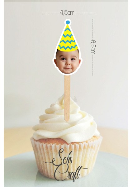 Fotoğraflı Doğum Günü Cupcake Pasta Dekor Süslemesi 12 Adet indirimleri