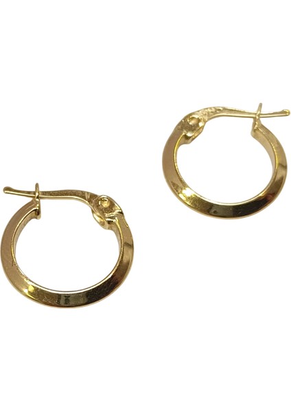 14MM Klasik Piramit Ray Halka Küpe 14 Ayar Altın Hd Videolu