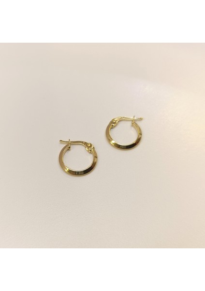 14MM Klasik Piramit Ray Halka Küpe 14 Ayar Altın Hd Videolu modelleri