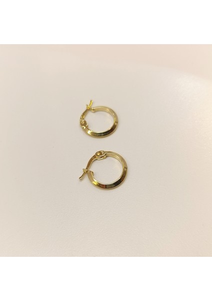 14MM Klasik Piramit Ray Halka Küpe 14 Ayar Altın Hd Videolu fırsatları