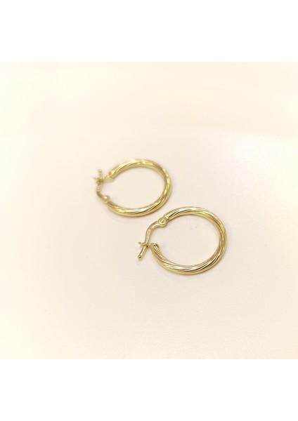 20MM Burgu Halka Küpe 14 Ayar Altın Hd Videolu modelleri