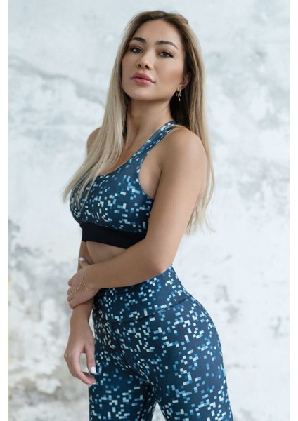 Dar Kesim Desenli Yüksel Bel Dalgıç Kumaş Spor Tayt fırsatları