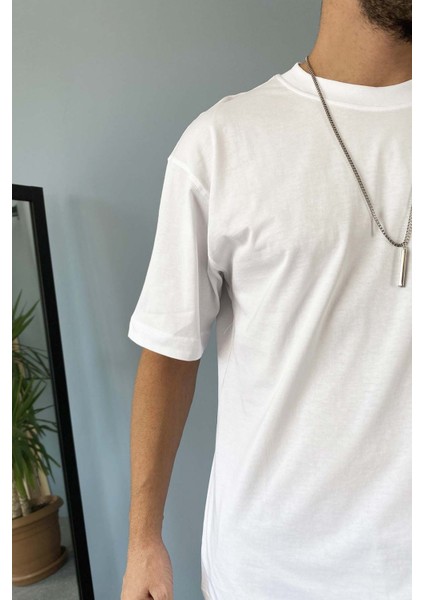 Oversize Fit %100 Pamuk Orta Kalın Dokulu Ekru T-Shirt fiyatları