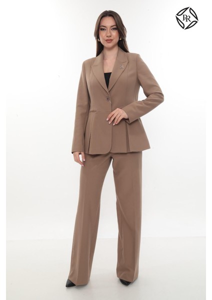 Kadın Rahat Kesim Astarlı Ceket Pantolon Takım Elbise fiyatları