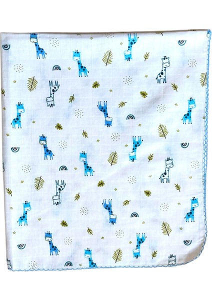 Minika Çok Amaçlı Müslin Örtü Mavi Zürafa 80 x 90 cm Yenidoğan Örtü Bez fiyatları