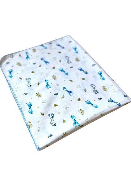 Minika Çok Amaçlı Müslin Örtü Mavi Zürafa 80 x 90 cm Yenidoğan Örtü Bez indirimleri