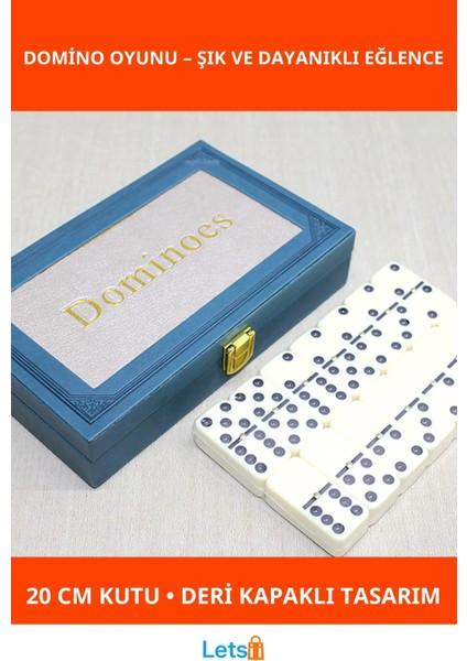 Şık Deri Kutulu Dayanıklı Domino Oyunu