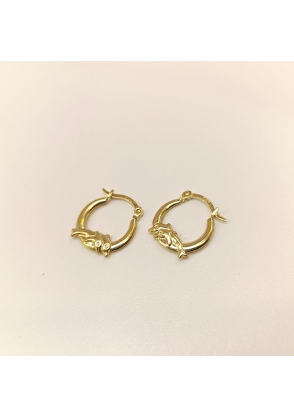 15.4mm Yunuslu Halka Küpe 14 Ayar Altın Hd Videolu fiyatları