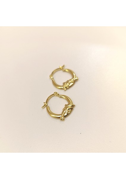 15.4mm Yunuslu Halka Küpe 14 Ayar Altın Hd Videolu fırsatları