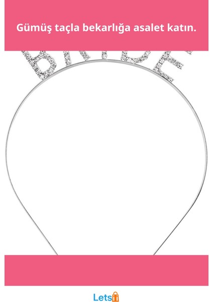 Parlak Gümüş Renk Kristalli Bekarlığa Veda Bride Tacı fiyatları