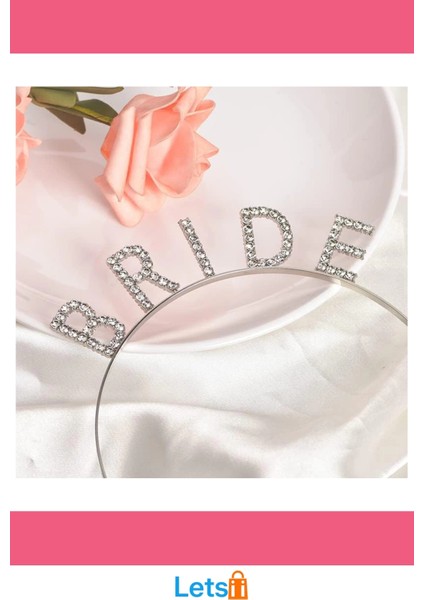 Parlak Gümüş Renk Kristalli Bekarlığa Veda Bride Tacı modelleri