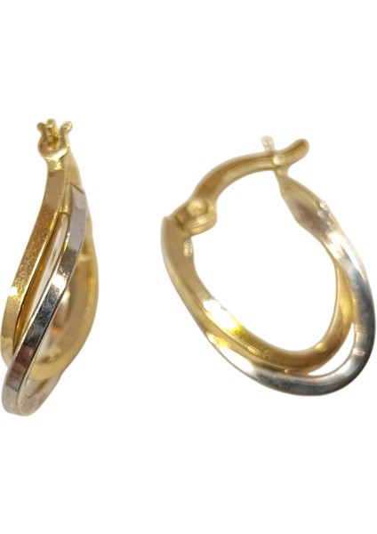 21MM Ikili Halka Küpe 14 Ayar Altın Hd Videolu