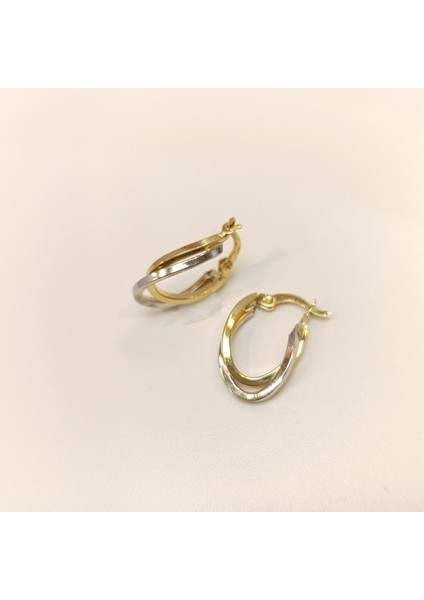 21MM Ikili Halka Küpe 14 Ayar Altın Hd Videolu fiyatları