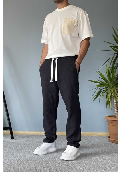 Cebi Örgü Işlemeli %100 Pamuk Oversize Tişört fırsatları