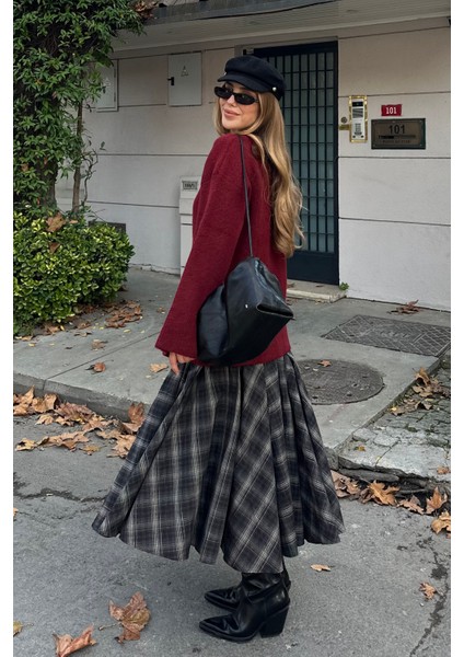 Bordo Çift Cepli Hırka - 04622 modelleri