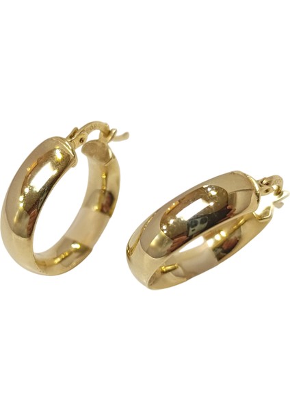 21.3mm Klasik Halka Küpe 14 Ayar Altın Hd Videolu