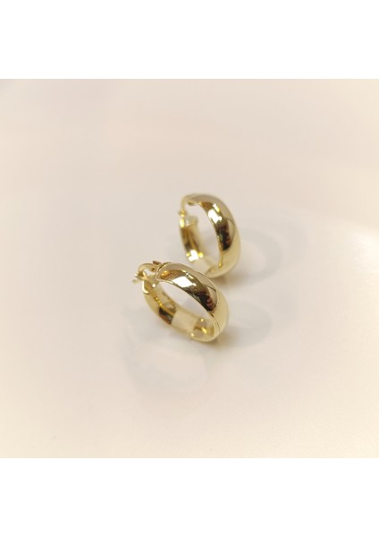 21.3mm Klasik Halka Küpe 14 Ayar Altın Hd Videolu modelleri