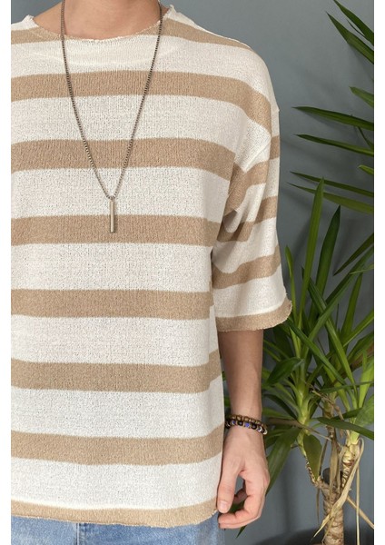 Oversize Bisiklet Yaka Örgü Mint Yeşili Salaş Tişört fiyatları