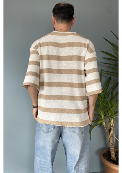 Oversize Bisiklet Yaka Örgü Mint Yeşili Salaş Tişört indirimleri