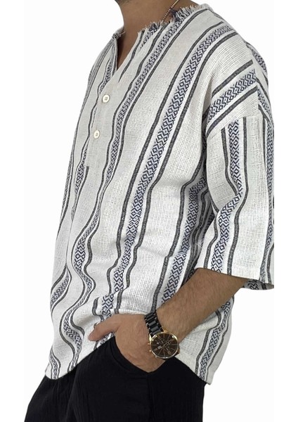 Yeşil Oversize Yazlık Keten Yarım Gömlek modelleri