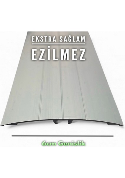 Geniş 6cm Kapı Eşik Profili Parke Kapı Altı Çıtası Alüminyum (Ekstra Kalın Ezilmez)