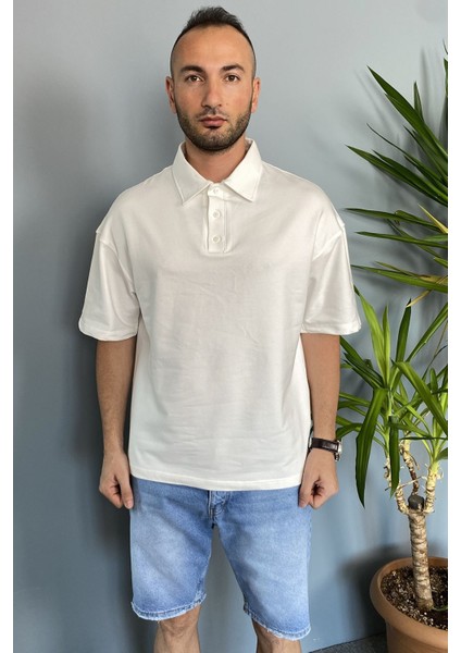 Polo Yaka Ekru Tişört