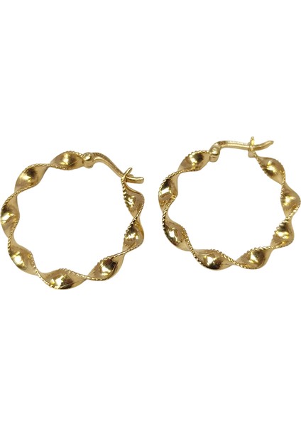 22MM Burgu Halka Küpe 14 Ayar Altın Hd Videolu