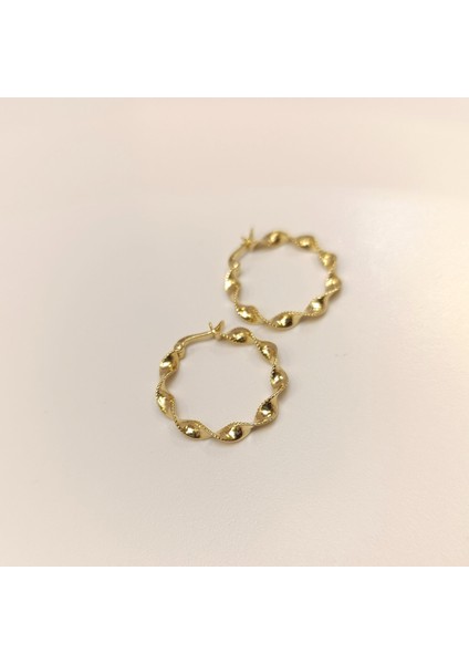 22MM Burgu Halka Küpe 14 Ayar Altın Hd Videolu fırsatları