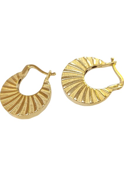 23.2mm Güneş Halka Küpe 14 Ayar Altın Hd Videolu