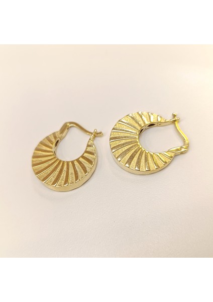 23.2mm Güneş Halka Küpe 14 Ayar Altın Hd Videolu modelleri