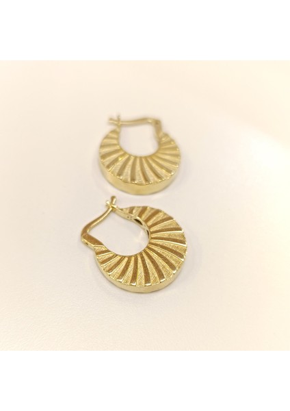 23.2mm Güneş Halka Küpe 14 Ayar Altın Hd Videolu fırsatları