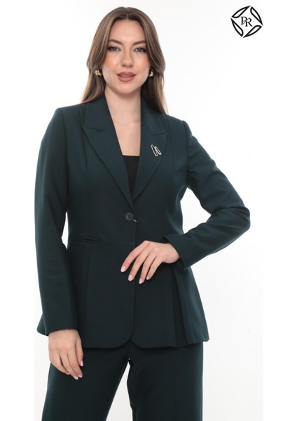 Kadın Rahat Kesim Astarlı Ceket Pantolon Takım Elbise