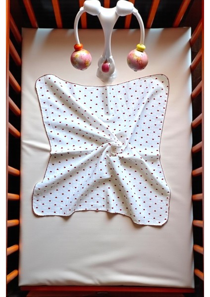 Minika Çok Amaçlı Müslin Küçük Kalp 80 x 90 cm Yenidoğan Örtü Bez