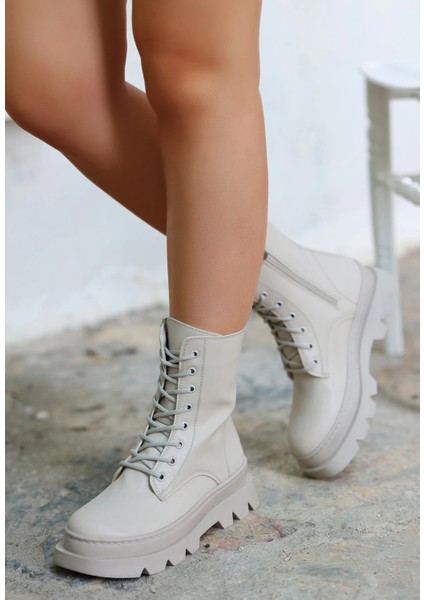 Mtxdpn Orge Bej Cilt Bağcıklı Bot (Numara: 40) modelleri