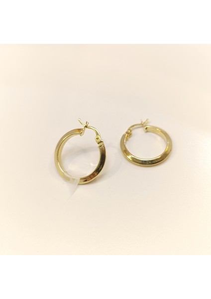 20MM Klasik Piramit Ray Halka Küpe 14 Ayar Altın Hd Videolu modelleri