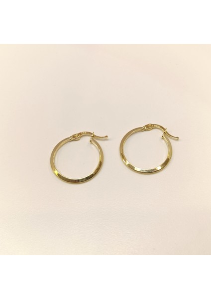 21MM Klasik Piramit Ray Halka Küpe 14 Ayar Altın Hd Videolu fiyatları