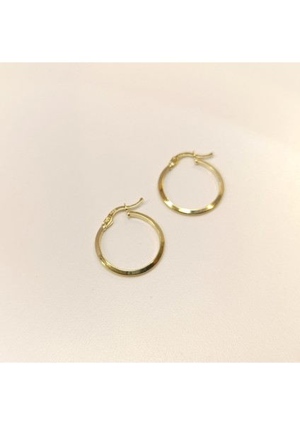 21MM Klasik Piramit Ray Halka Küpe 14 Ayar Altın Hd Videolu modelleri