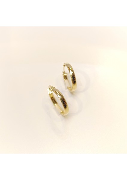 21.5mm Klasik Halka Küpe 14 Ayar Altın Hd Videolu modelleri