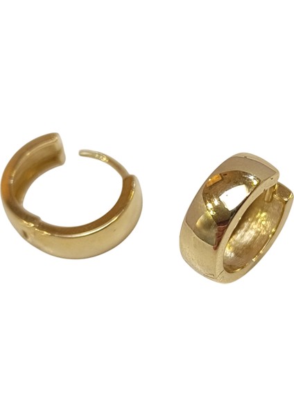 15MM Klasik Halka Küpe 14 Ayar Altın Hd Videolu