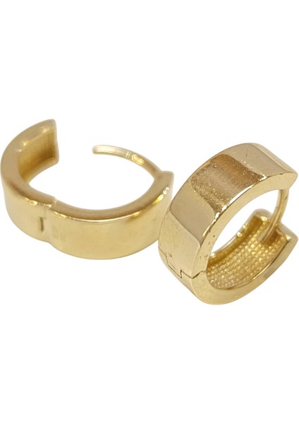 13.4mm Klasik Ray Halka Küpe 14 Ayar Altın Hd Videolu