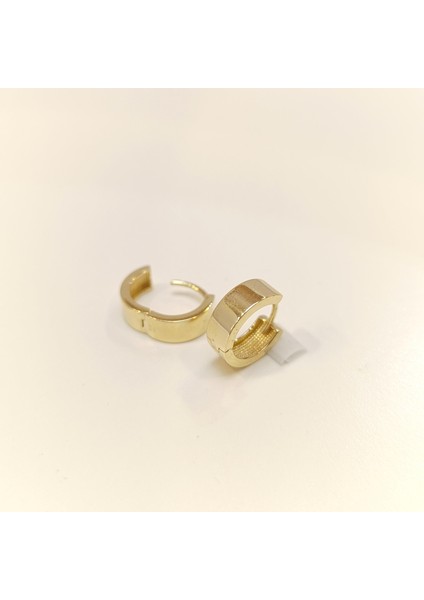 13.4mm Klasik Ray Halka Küpe 14 Ayar Altın Hd Videolu fırsatları