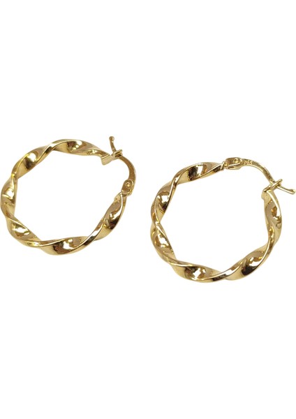 25MM Burgu Halka Küpe 14 Ayar Altın Hd Videolu